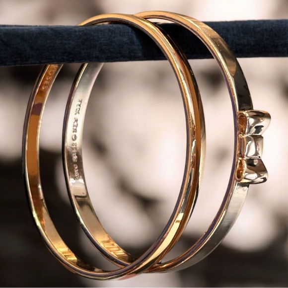 kate spade ♠️ Rose Gold Tone Bangle Bracelet Set - Picture 5 of 14